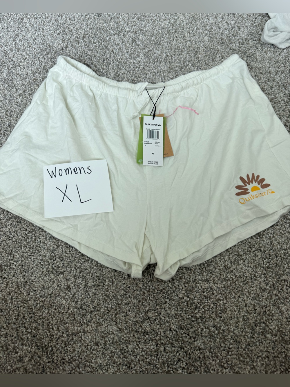 Quiksilver Light Cream Women's Lounge Shorts with Sunrise Logo